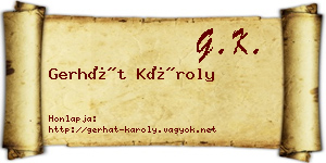 Gerhát Károly névjegykártya