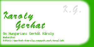 karoly gerhat business card